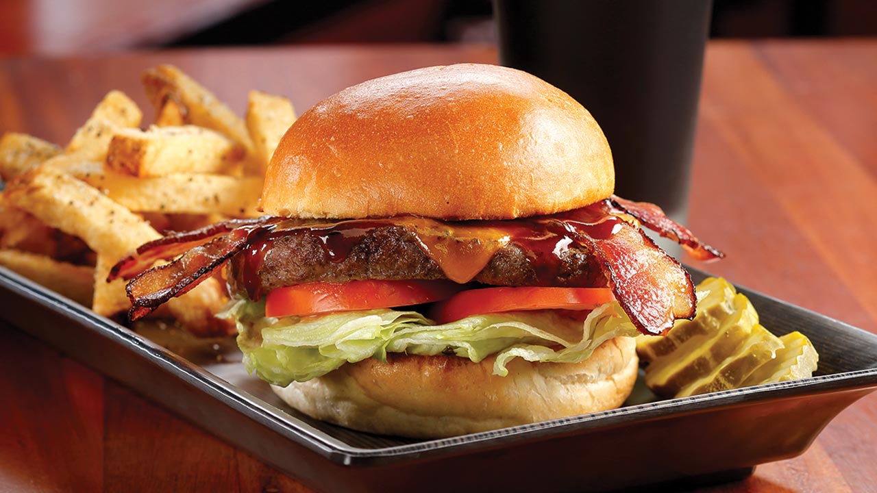 picture of barbeque bacon cheddar burger